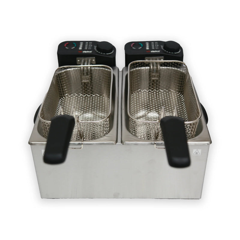 ALPINA SF-4008 SS DOUBLE DEEP FRYER NEW 3.5 Ltr
