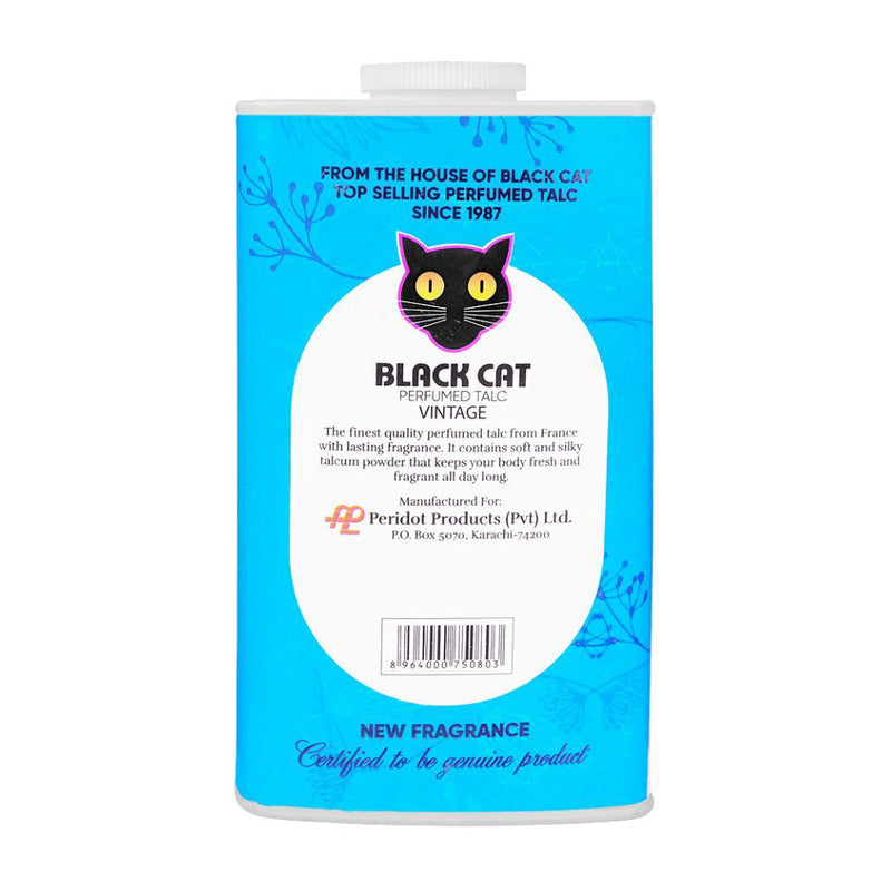 Black Cat Perfumed Talcum Powder Vintage 70g