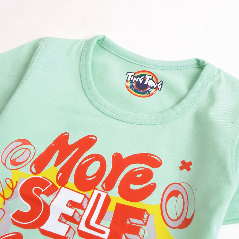 Boys Half Sleeves T-Shirt - Green (CW17308)