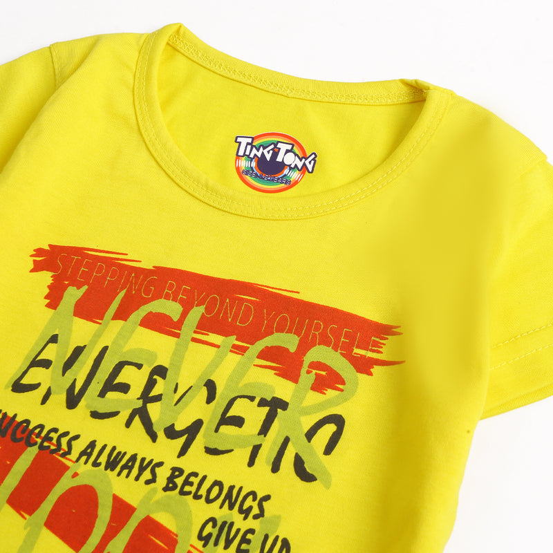 Boys Half Sleeves T-Shirt - Yellow (CW17308)
