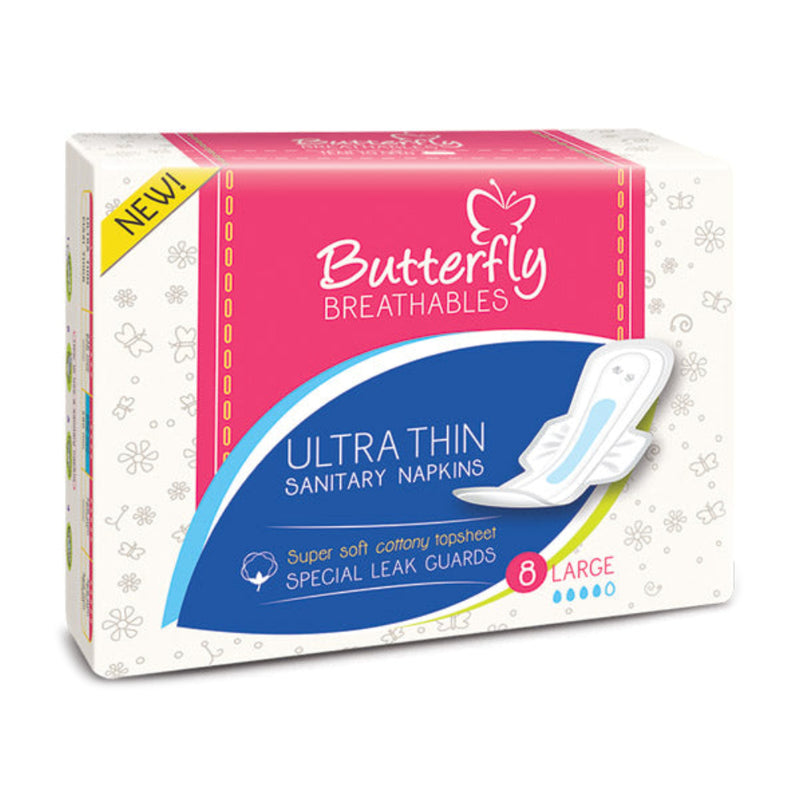 Butterfly Ultra Thin Super Soft Cottony Large 8s