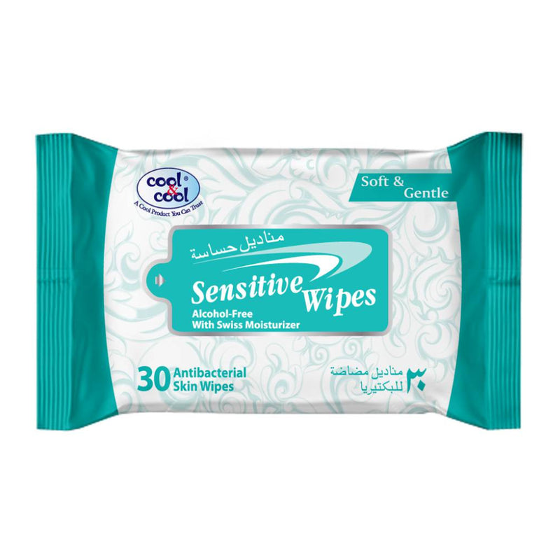 Cool & Cool Sensitive 30s Skin Wipes  Soft & Gentle