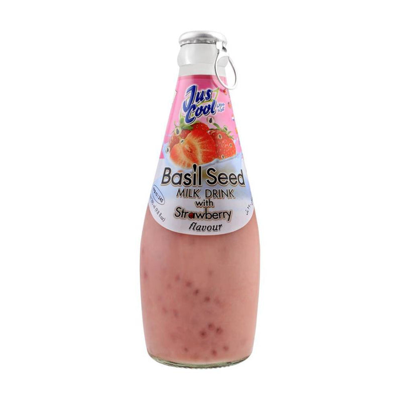 Jus Cool Basil Seed Milk Strawberry 290ml