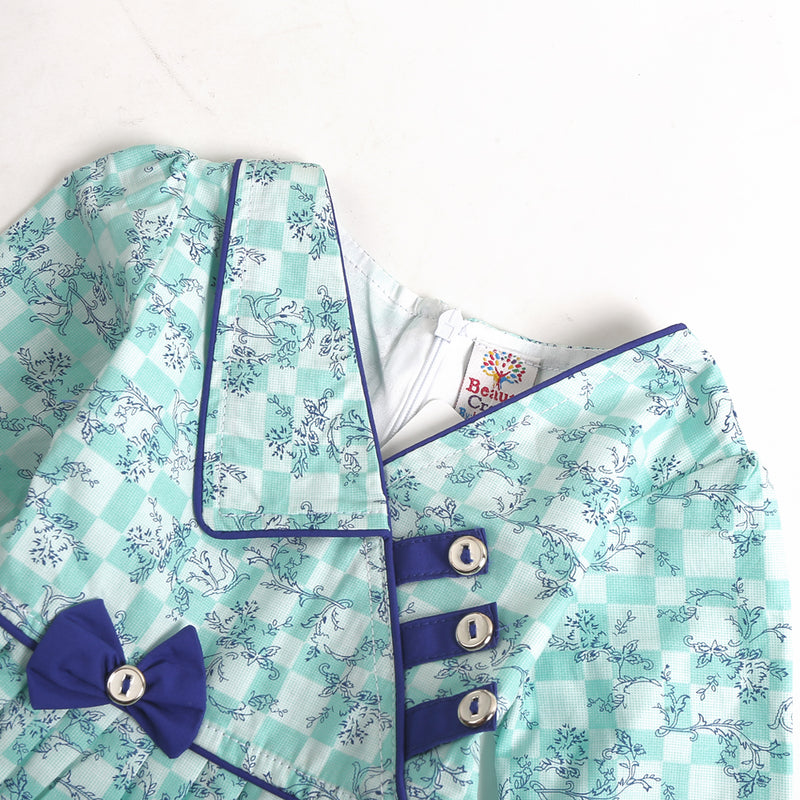 Girls Cotton Frock - Blue (CM01994)