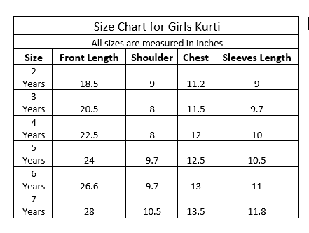 Girls Digital Printed Cotton Kurti - Multi (CM01281)