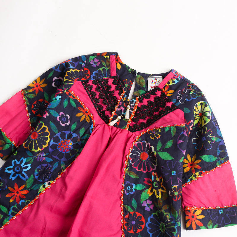 Girls Printed Cotton Kurti - Multi (CM01277)