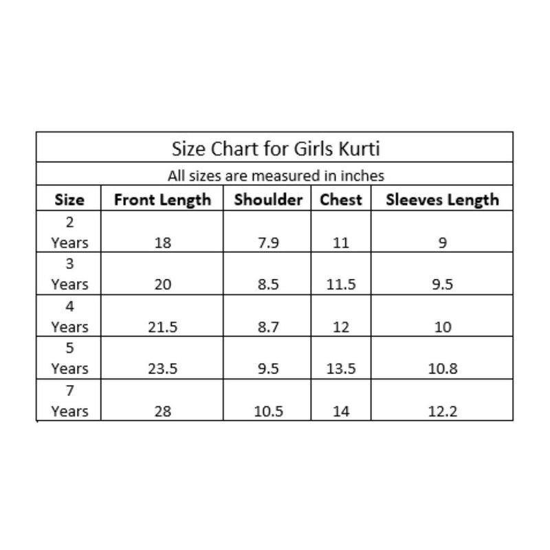 Girls Printed Cotton Kurti - Multi (CM01277)