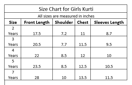 Girls Printed Cotton Kurti - Purple (CM01269)