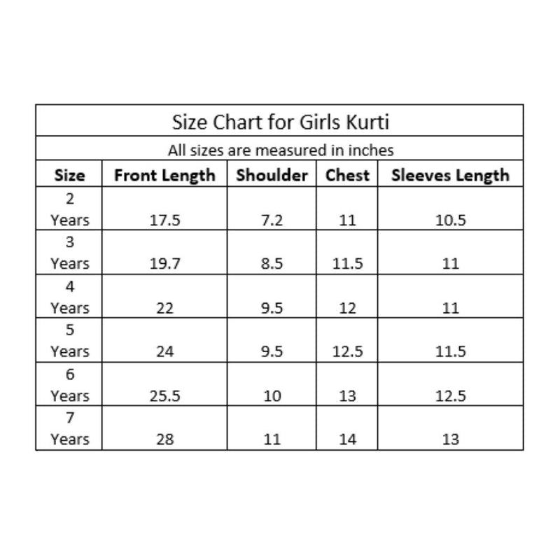 Girls Printed Fancy Kurti - Multi (CM01399)