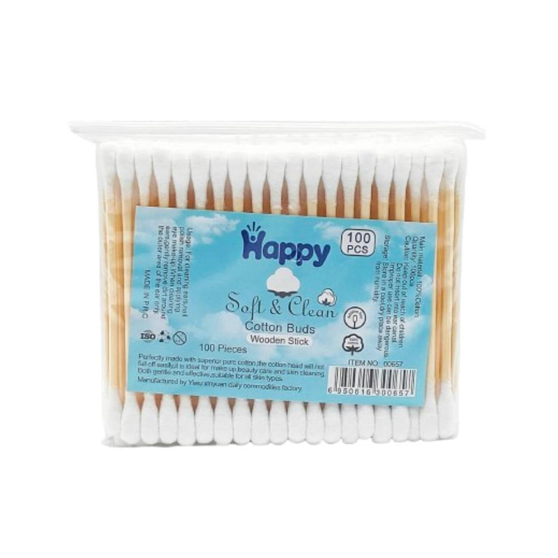 Happy Cotton Buds 100s Wooden