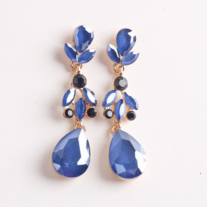 Bridal Opal EARRINGS, Opal teardrop Royal Blue