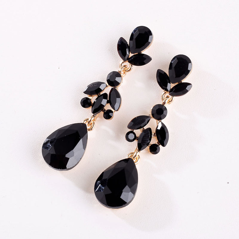 Bridal Opal EARRINGS, Opal teardrop Black