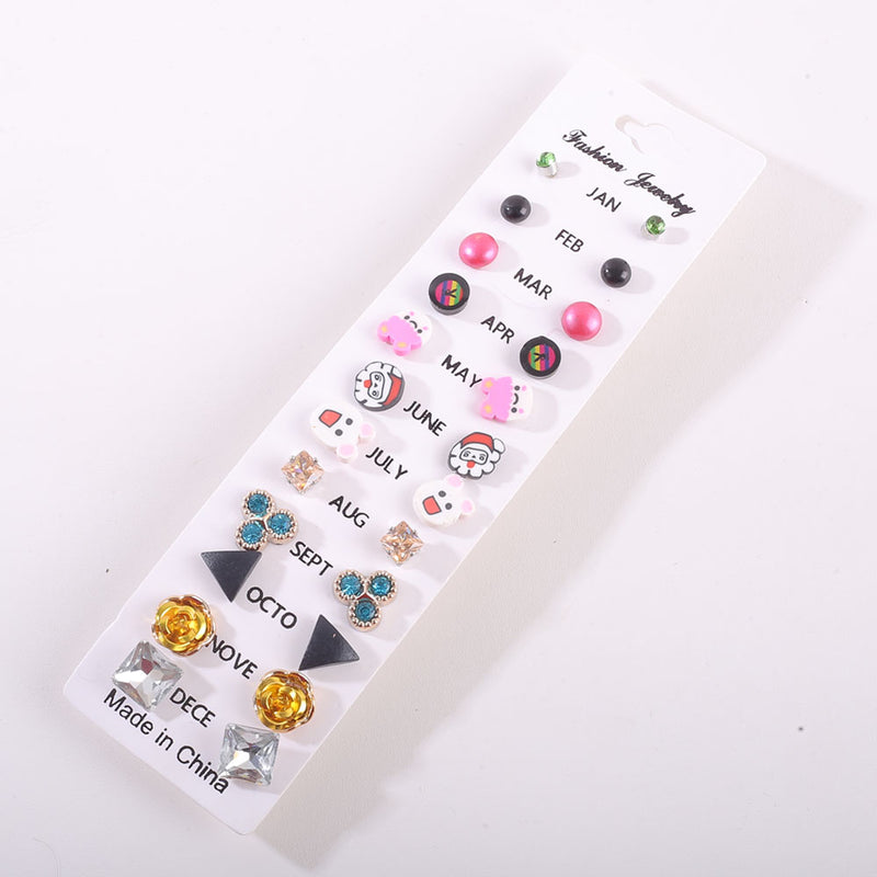 Fashion Trendy Earrings Tops PACK OF 12 Months