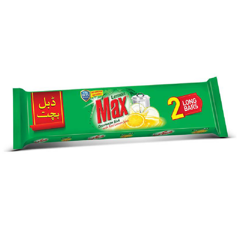 Lemon Max Dishwash Long Bar Bachat Pack 530gm