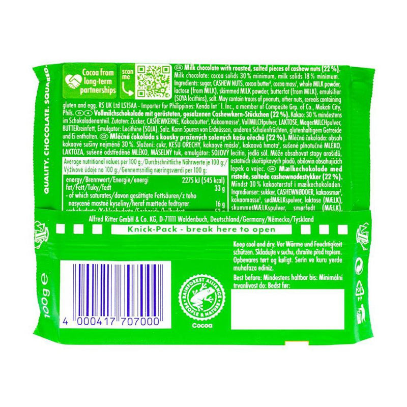 Ritter Sport Cashew 100Gm