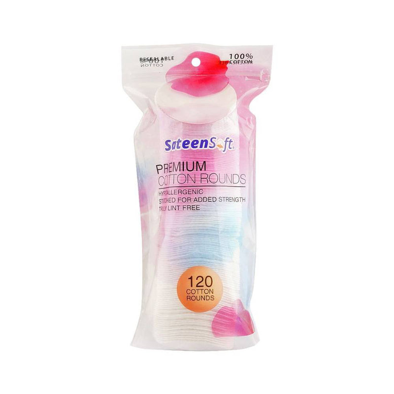 Sateen Soft Round Cotton Face Wipes 120S