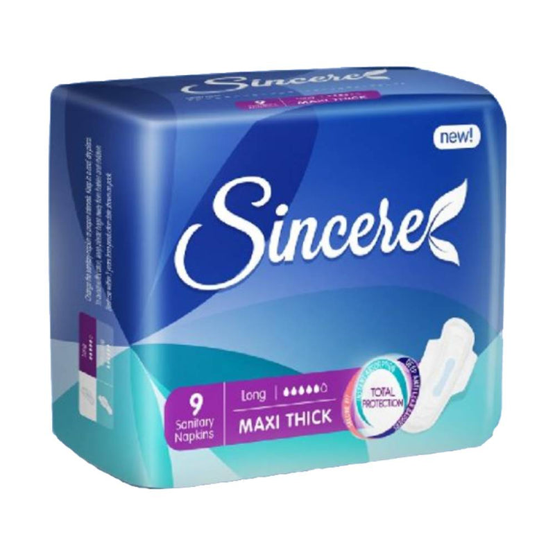 Sincere Sanitary Napkins Maxi Thick Long 9s