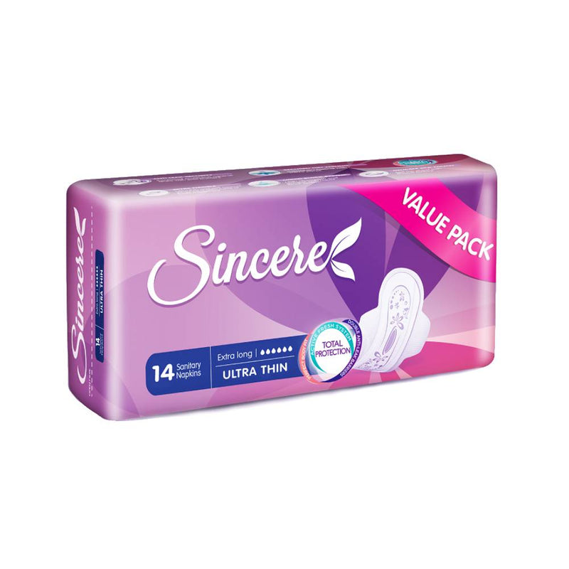Sincere Sanitary Napkins Ultra Thin Extra Long 14s Value Pack