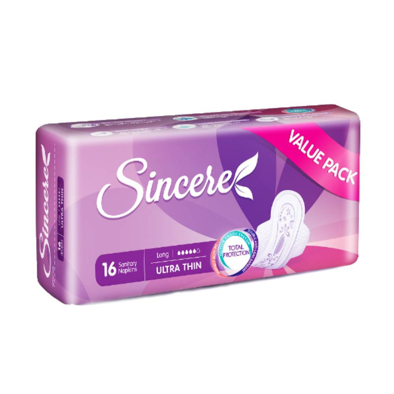 Sincere Sanitary Napkins Ultra Thin Long 16s Value Pack
