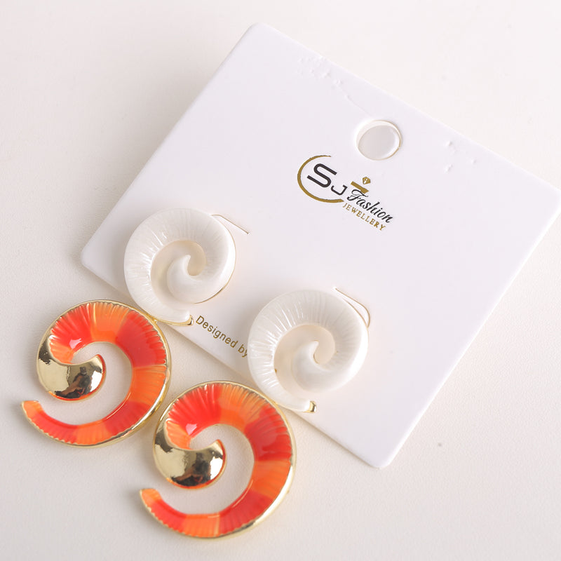 Spiral Zirkon Earrings - Orange