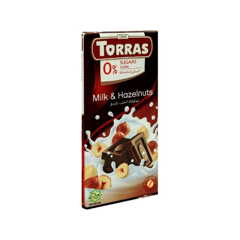 Torras S/F Milk & Hazelnuts 75Gm