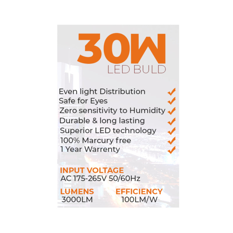 UNIROSS 30W LED BULB (EARM E27 )