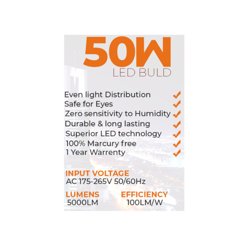 UNIROSS 50W LED BULB (WARM E27 )