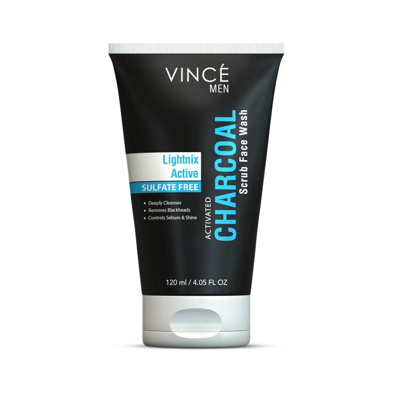 Vince Men Scrub Face Wash Charcoal Lightnix 120ml