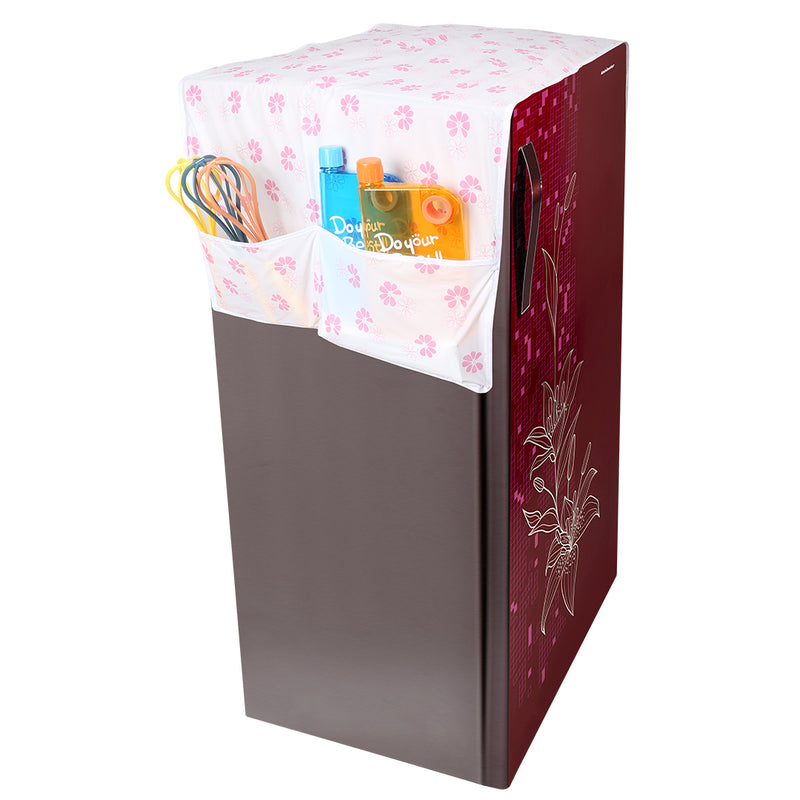 Fridge Top Cover With Pockets - Pink