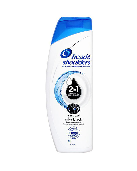Head & Shoulders Shampoo 2 In1 Silky Black 360ml