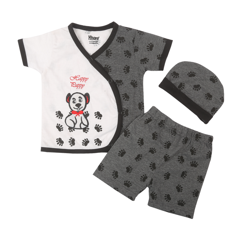 Infant Nicker Suit - Grey & White