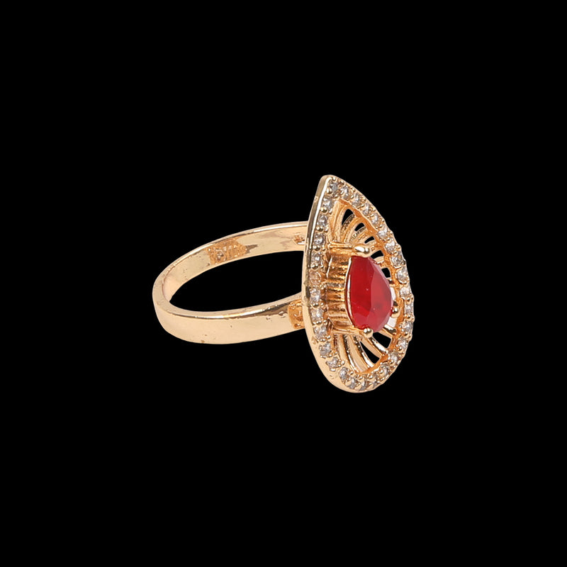 Fancy Colour Stone Ring - Maroon
