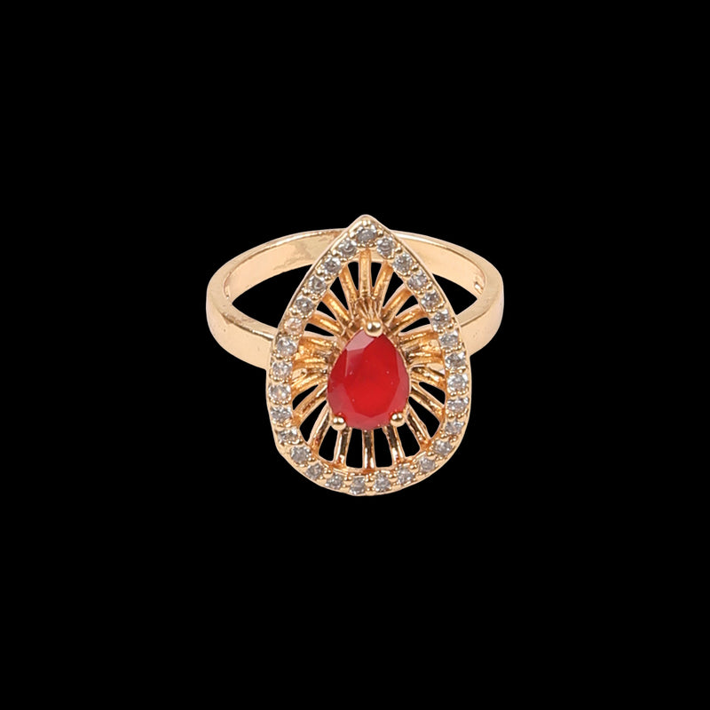 Fancy Colour Stone Ring - Maroon