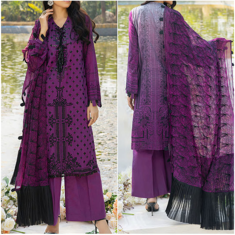 Faustina Festive Embroidered Lawn 3 Piece Unstitched Suit - 5B