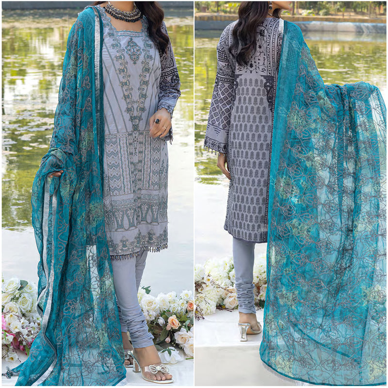 Faustina Festive Embroidered Lawn 3 Piece Unstitched Suit - 6A
