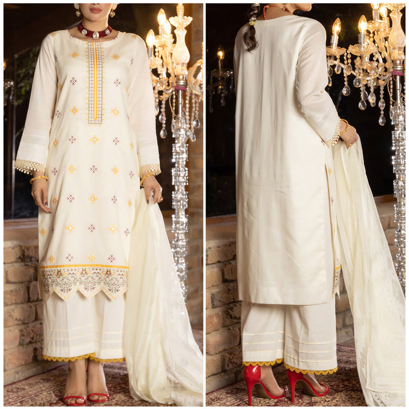 Maahi Embroidered Lawn Shirt & Dupatta 2 Pieces Unstitched - 03