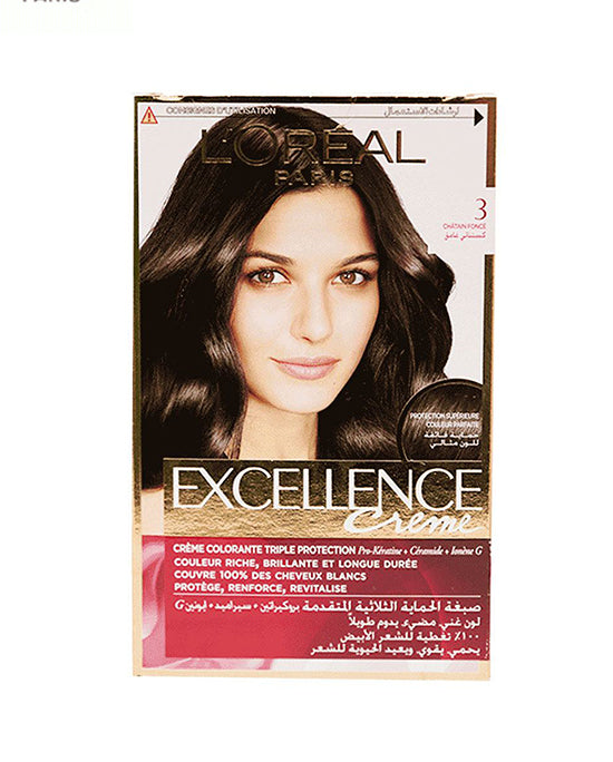 Loreal Hair Color Excellence 3 Dark Chestnut brown