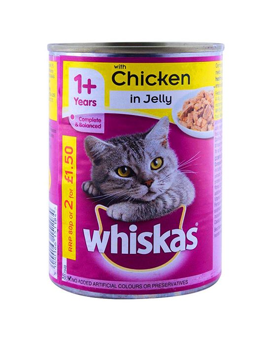 Whiskas Cat Food Chicken in Jelly Tin 390g