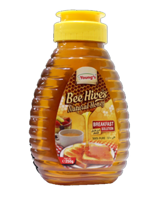 Young's Bee Hives Honey Bottle Natural 250g